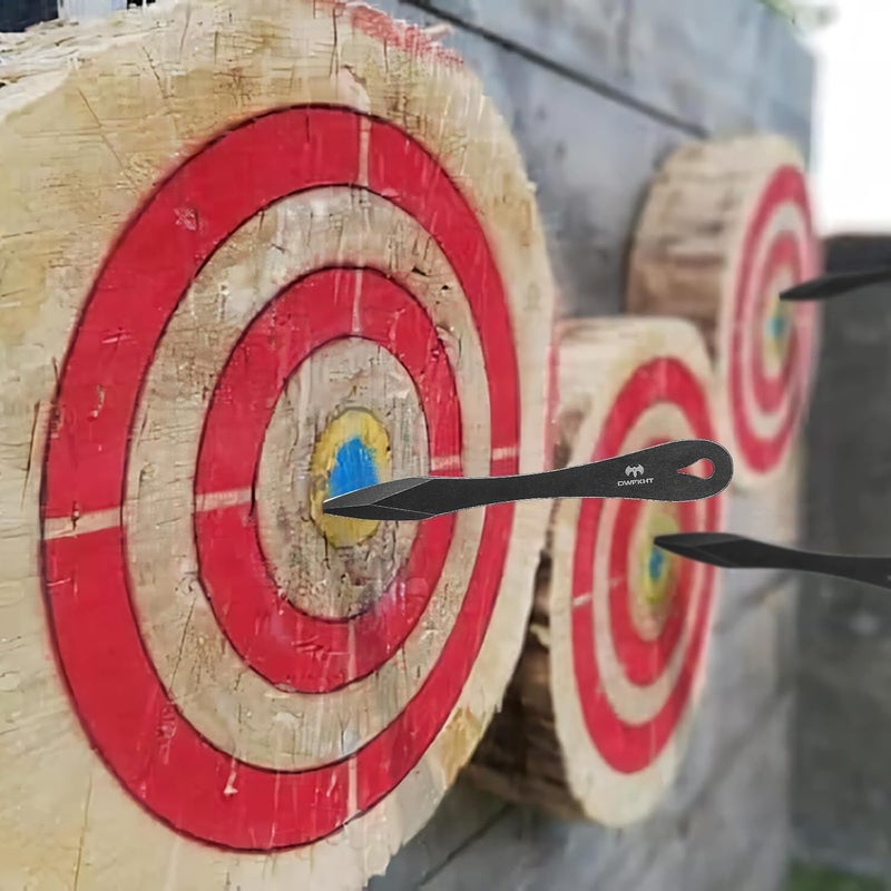 DWFKHT 6 Pack 9.3" Throwing Spikes, Thickness Up To 0.276" Full-Tang Throwing Set, Well Balanced, No Spin Complete with Nylon Sheath for Competition and Recreation - Image 4